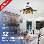 52 inches Big Airflow Retractable Ceiling Fan with Hidden Blades and Memory Function for sale