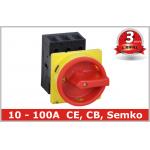 Black , Red 3 Pole Motor Rotary Isolator Switch Disconnectors with Door Mounted for sale