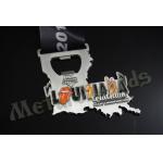 Despoke Metal Bottle Opener Medals With Sublimated Ribbon Antique Silver Plating for sale