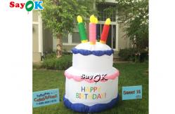 China Backyard Party PVC Plastic Inflatable Birthday Cake For Decorations supplier