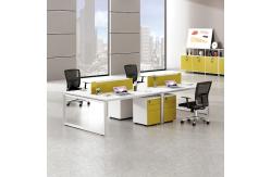 China 4 Staff Computer Workstation Table Cubicle Green With E1 MFC Board supplier