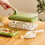 Lid And Bin 2 Pack Customizable Ice Cube Trays For Freezer 64 Pcs Ice Cube Mold for sale