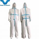 Hooded Breathable Disposable White with Blue Tape Micro Film Suit 202 X 128cm for sale