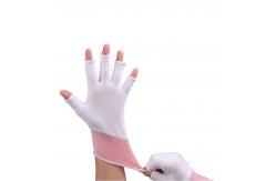 China Reusable Seamless Construction Half-Finger Polyester Glove Liners For Cleanroom supplier