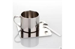 China double wall stainless steel temp keeping coffee/tea cup with saucer supplier