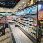 LED Open Showcase Chiller Supermarket Fruit Vegetable Air Curtain Display Cabinet for sale