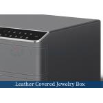 Safety Leather-Covered Jewelry Safe Box Auto Open Double Layers