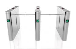 China Bidirectional BLDC 30 Person / Min Drop Arm Turnstile Mifare Reader 24V supplier