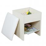 Particle Board Bedroom Makeup Vanity Set White With Mirror / Hidden Cabinet