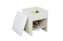China Particle Board Bedroom Makeup Vanity Set White With Mirror / Hidden Cabinet supplier
