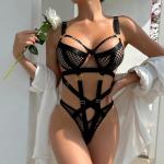 Fishnet Ladies Sexy Lingerie Sets Perspective Womens Lingerie Set Openwork Splicing for sale