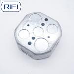 4 Octagonal 2-1/8 Depth Galvanized Steel Conduit Box Electrical Steel Box with 1/2 Inch & 3/4 Inch Ko for sale