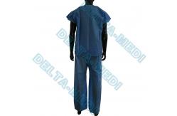 China Dustproof Breathable V Neck Disposable Scrub Suit Warm Up With Pockets supplier