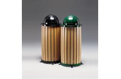 China 33 Gallon Round Recycled Plastic Trash Receptacle with Rain Cap supplier