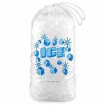 Reusable PE Clear 8lb 10lb 20lb Ice Storage Bag With Drawstring for sale