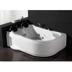 Indoor White Acrylic Jacuzzi Corner Bathtub  2 Skirted Air Bubble for sale