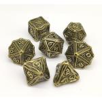 Gold Plated Surface RPG Dice Set Metal Polyhedral For Hammer And Yahtzee for sale