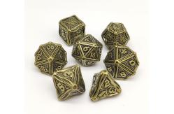 China Gold Plated Surface RPG Dice Set Metal Polyhedral For Hammer And Yahtzee supplier
