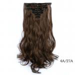 Dark Brown Long Synthetic Clip In Hair Extensions Silky Straight Hair Weave for sale