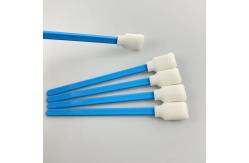 China Highly Absorbent Foam Swabs For Solvent Cleaning Paddle Head Blue Handle supplier