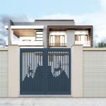 Outside Aluminium Profile Main Gate Louvre Door Entrance Customized for sale