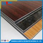 2 / 3 / 4 / 5 / 6mm Fireproof Wooden Aluminum Composite Panel Sheet FEVE for sale