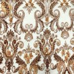 Eco - Friendly Applique Lace Fabric With Handmade Beads Embroidery for sale