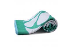 China Private Label Custom Print Lightweight Sand Proof Microfiber Waffle Beach Towel supplier