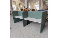 China Green Fabric Cubicle Partition Office Workstation For 2 People supplier
