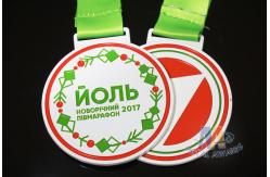China Poland Medale Die Casting Soft Enamel award medallions White Plating With Sublimate Ribbon supplier