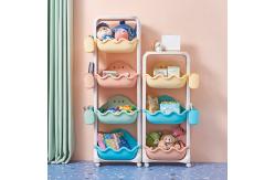 China Childrens Plastic Garage Storage Shelves Two Tiers Plastic Stackable Shelf supplier
