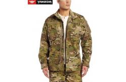 China Anti UV Army Camouflage Clothes With Zigzag Stitched Mandarin Collar supplier