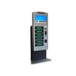 Coins / Bills Accepted Train Station Cell Phone Charging Tower Station with Deposit Locker for sale