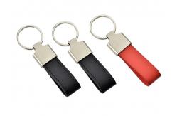 China Customized Logo Leather Key Chains Zinc Alloy Laser Engraving Mini Key Holder supplier