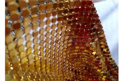 China 4x4mm Aluminium Metal Flake Fabric In Gold Used As Auxiliary Material supplier