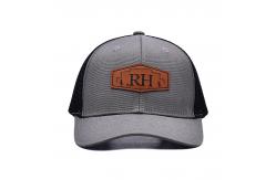 China Customizable Cotton-Front Trucker Cap with Sweatband Custom Lether Patch supplier