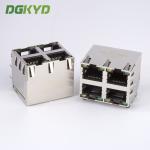 Shield Dual Deck 2x2 Rj45 Lan Modular Jack Four Ports Network Switch Connector for sale