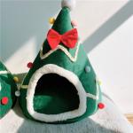 Christmas Cat'S Nest Winter Warm Christmas Tree Dog Bed Bow Knot Yurt Cat'S Bed Feeling Nest Cushion Christmas Tree Cat for sale