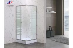 China Durable Square Shower Enclosure With White Block Striped Glass And Aluminium Frame supplier