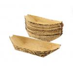 Biodegradable Disposable Serving Cone Bamboo Leaf Plate Boat For Sushi Food for sale