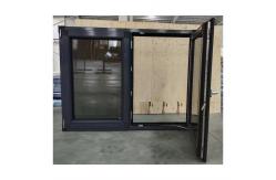 China Dark Grey Tilt And Turn UPVC Windows Tempered Double Glass Window Replacement supplier