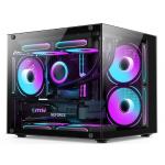 Panoramic Design Computer Case 0.35mm SPCC Steel 5 X 12cm Fans Glass Panels On The Left And Front For Gamers Home office Users And DIY Enthusiasts. for sale