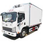 Customized FAW 4X2 Refrigerated Truck Freeze Van Transportation Truck With Hydraulic Lift Gate for sale