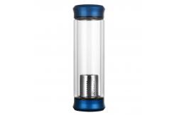China Safe Reusable Glass Bottles , Build In Tea Mesh Net Insulated Drink Bottle supplier