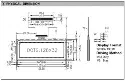 China 128*32 graphic LCD Module NT7534 with backlight FPC connector industrial display supplier