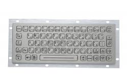 China 64 Keys Stainless Steel Backlit Usb Keyboard , Industrial Metal Keyboard With Trackball supplier