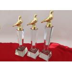 Custom Logo Crystal Trophy Cup Three Sizes Optional With Resin Pigeon for sale