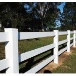 White Pvc Antiseptic Vinyl Pasture Fencing 3 Rail Plastic Farm For Horse Pastures for sale