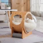 Outdoor Semi Enclosed Space UFO Cat Bed Acrylic Glass Capsule Bedding for sale