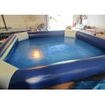 Amusement Park Inflatable Water Games Blue Blow Up Pool 8 X 8m Customized for sale